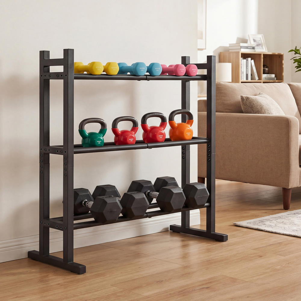 Rak Dumbbell 3 Tingkat Heavy D - Heavy Equipment In ulasan dan harga